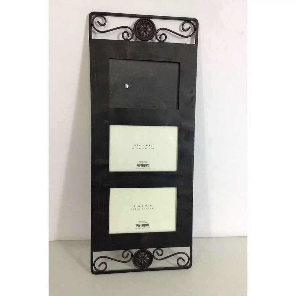 Pier 1 Imports Picture Frame 6 x 4 size Brown Metallic